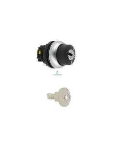 Sélecteur à clé Eaton M22-ws3 à 3 positions, plat, MS1, à impulsion